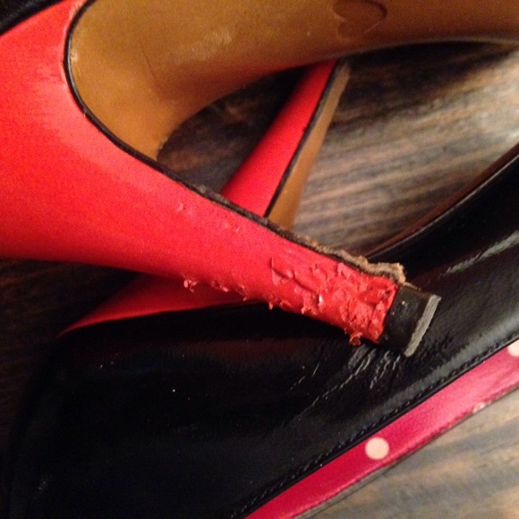 Moschino cheap and chic designer cheapandchic black patent red heel bow 6 as is - Picture 10 of 16